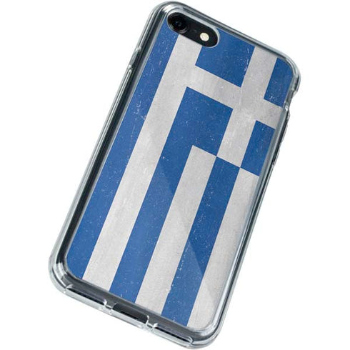 Greece Flag Distressed iPhone SE (2nd & 3rd Gen) Clear Case